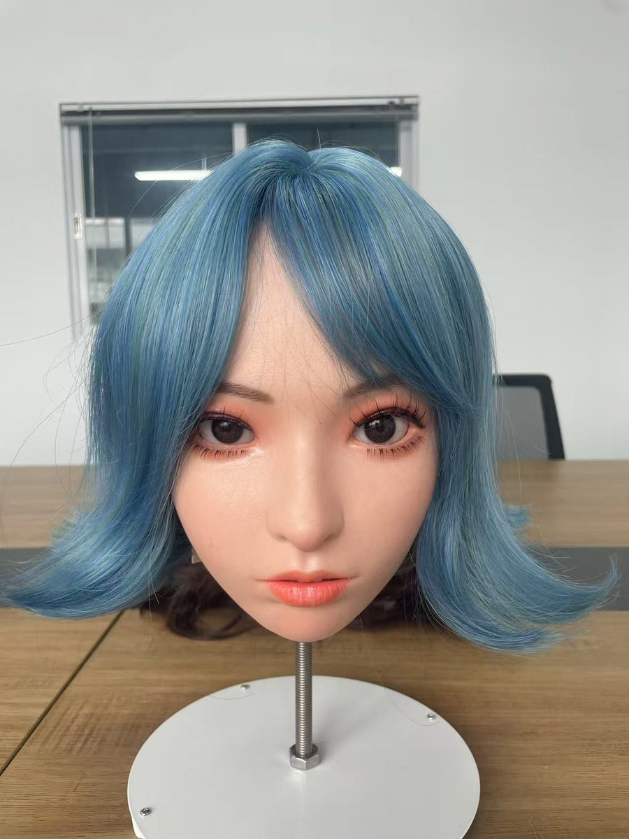 Blue Hair Anime Sex Robot Head Asuka  Sex 'n Dolls