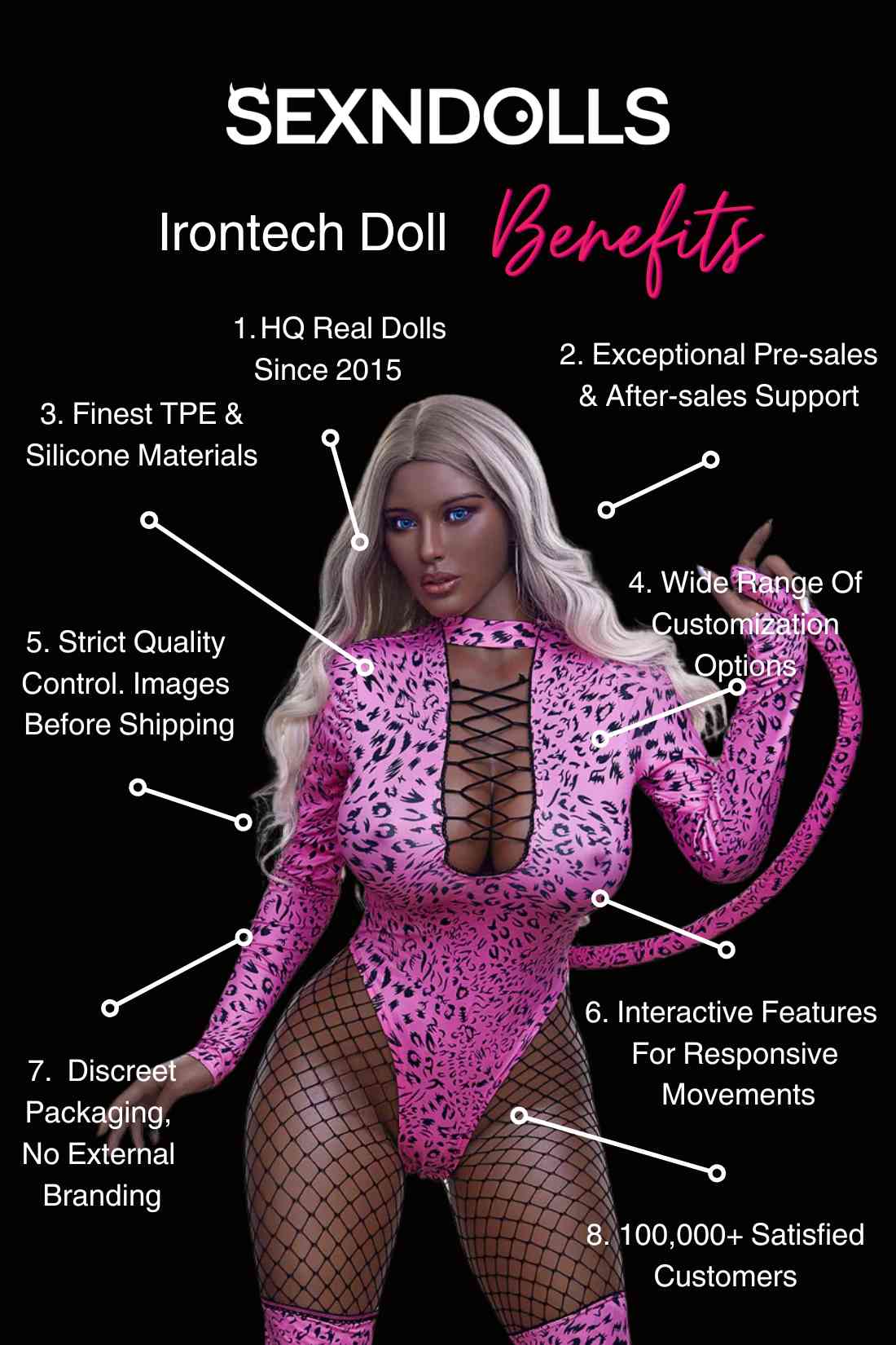 Ash Mega Fuck Slut Sex Doll Ebony 160cm (D-Cup) - Irontech Doll