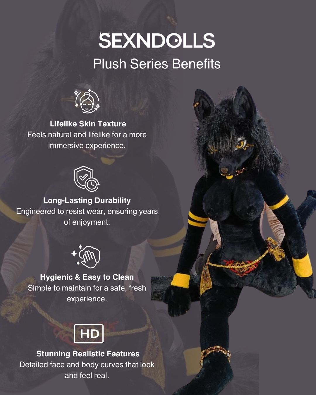 Furry Anubis Canine Sex Doll Plush