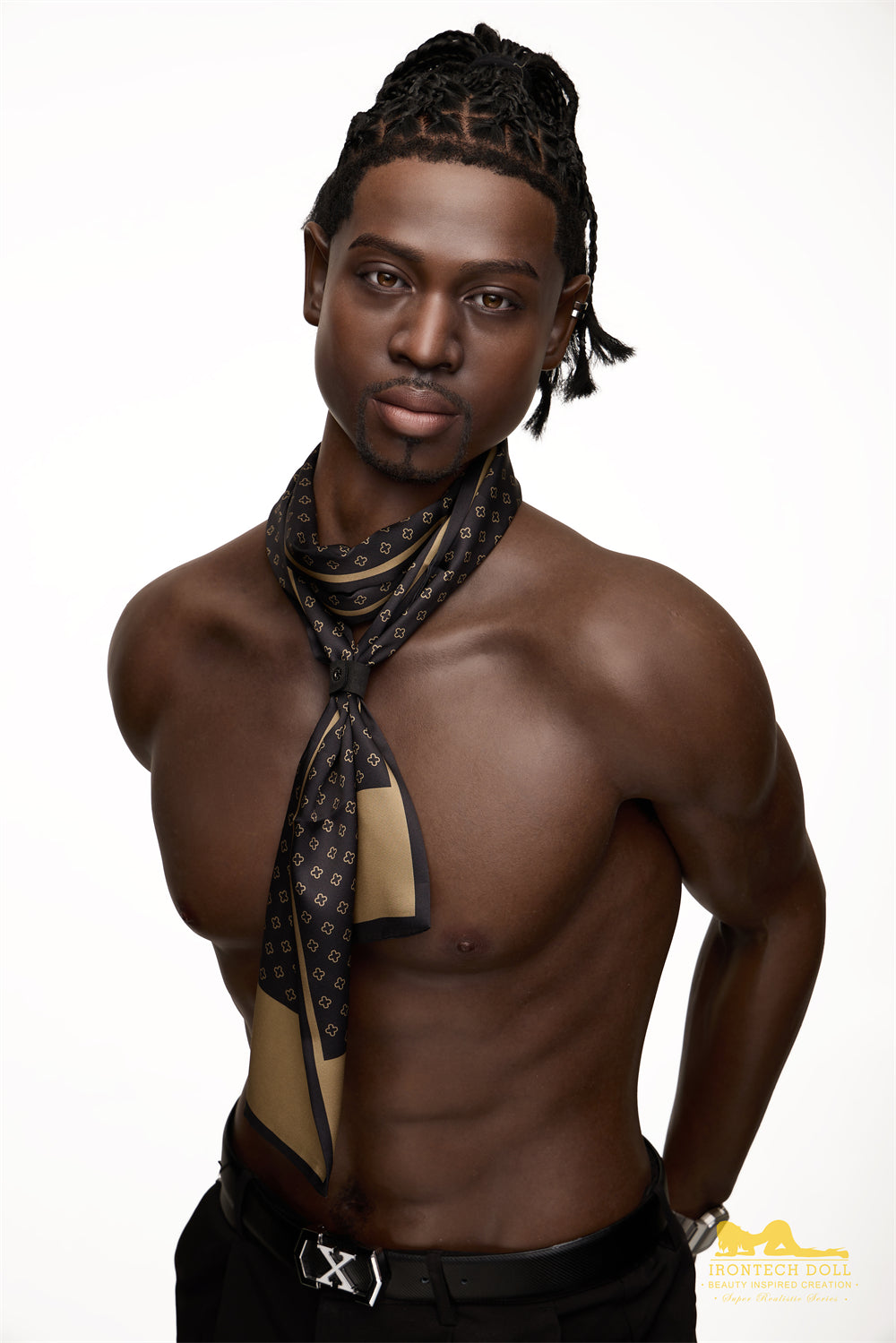 James 176cm Black Braided Male Sex Doll - Irontech Doll