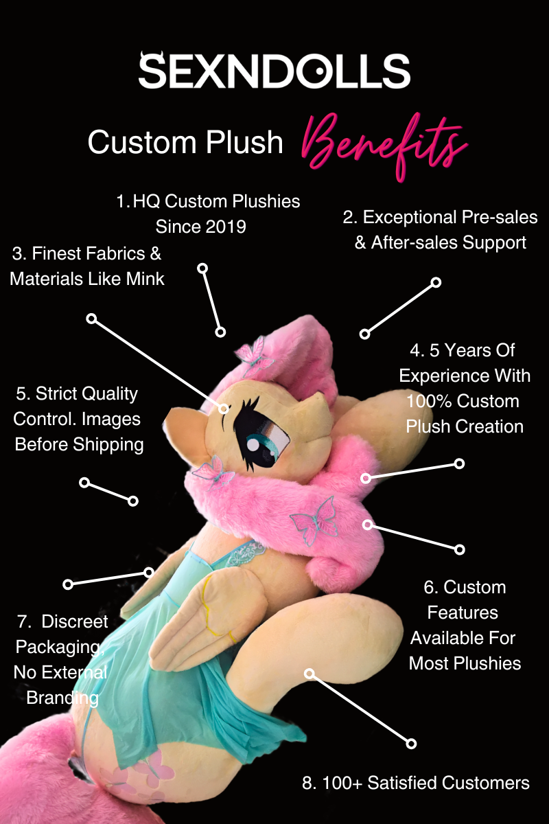 MLP Furry Sex Doll Fluttershy + Plush Pussy 130cm