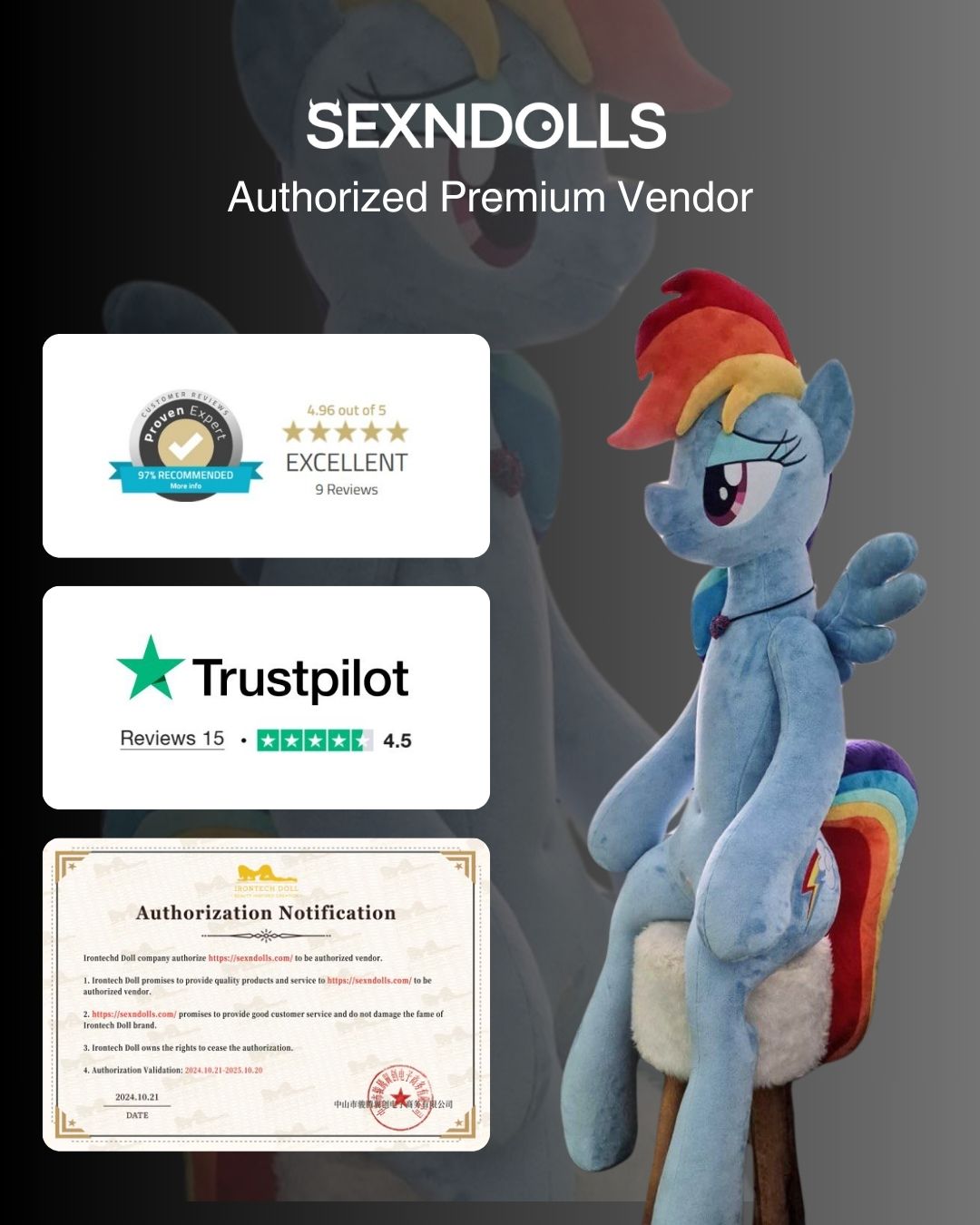 MLP My Little Pony Sex Doll Rainbow Dash - Sex 'n Dolls Authorized Premium Vendor