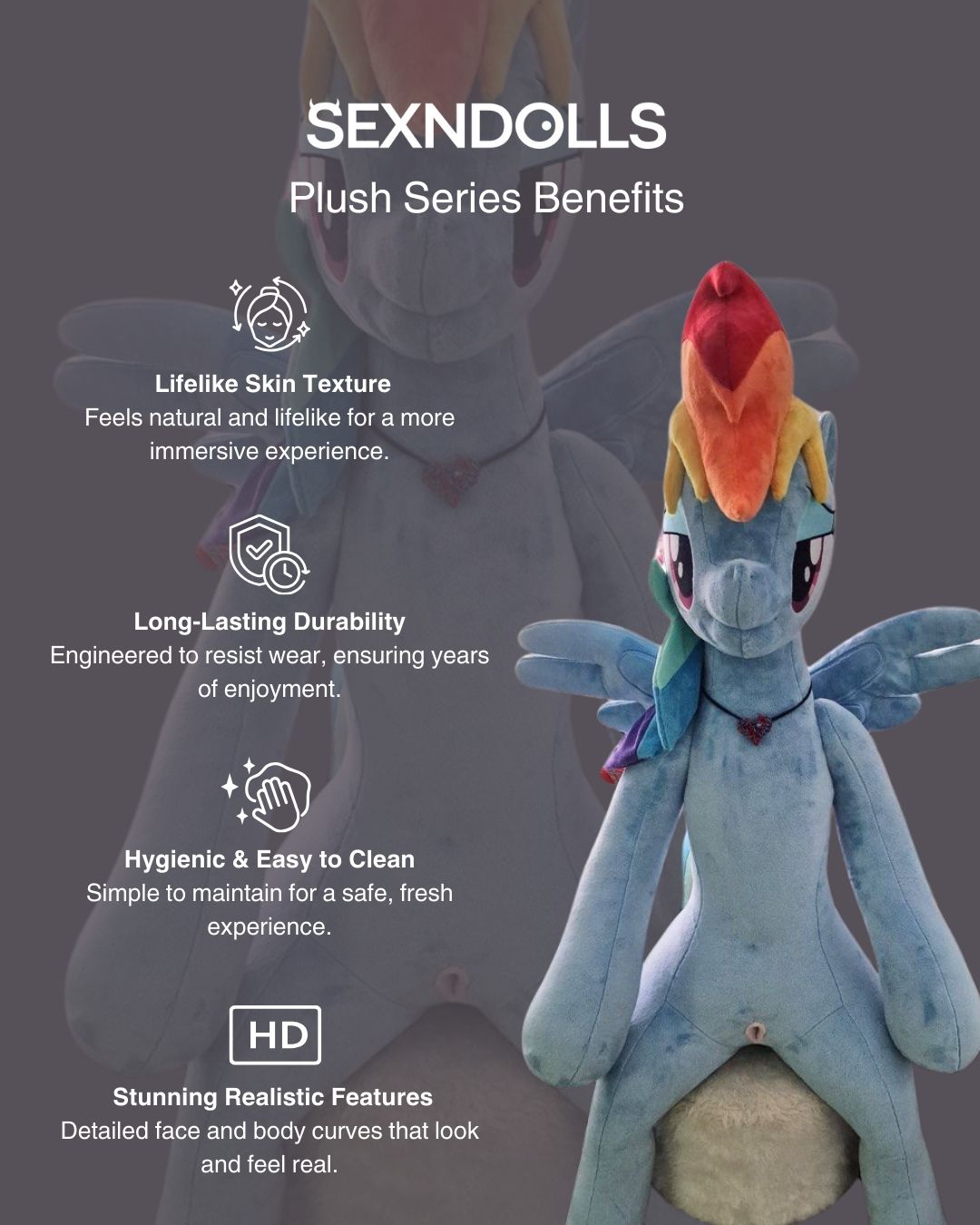 MLP My Little Pony Sex Doll Rainbow Dash Plush Sex Doll Benefits