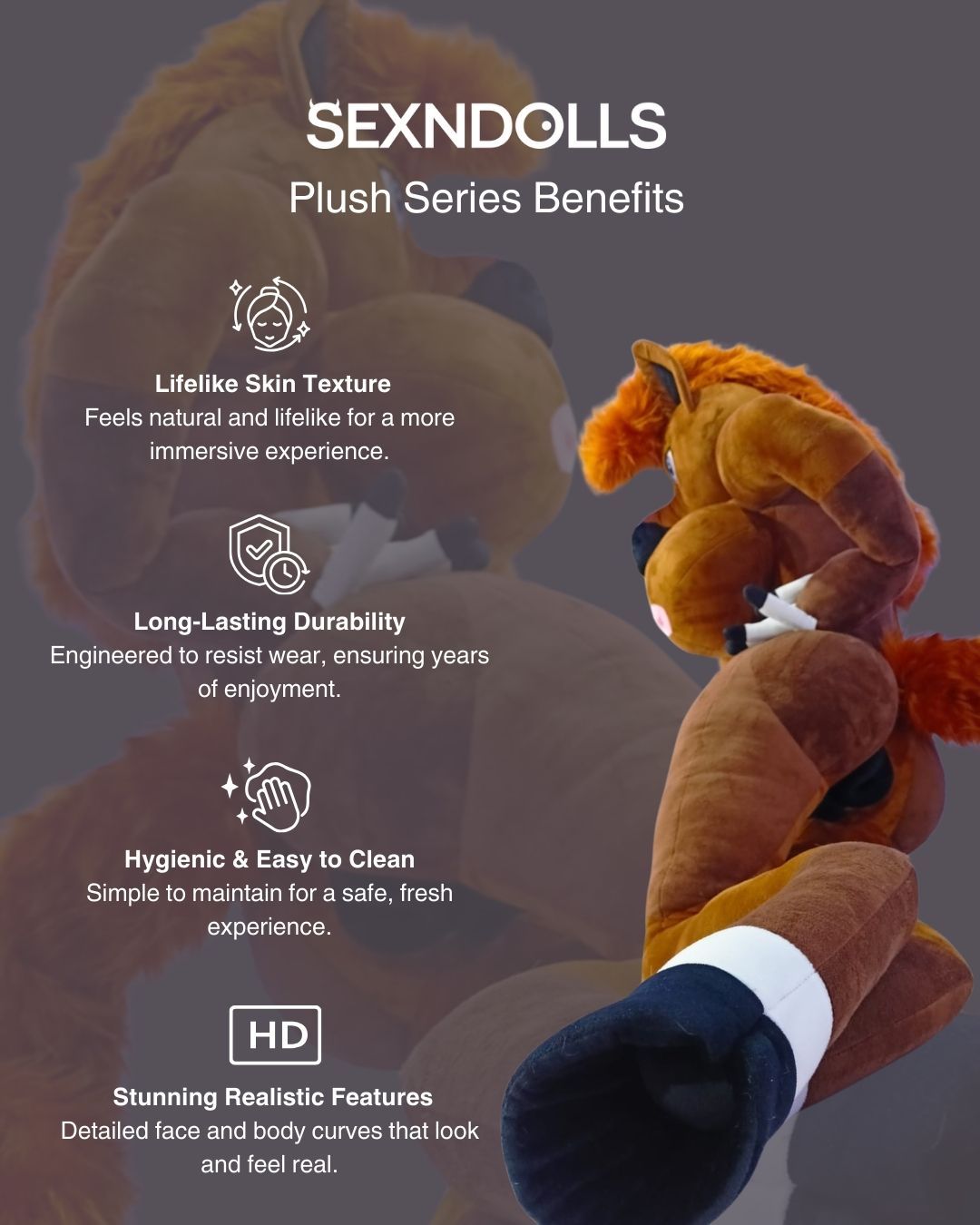 Stuffed Furry Anthro Mare Horse Sex Doll 160cm