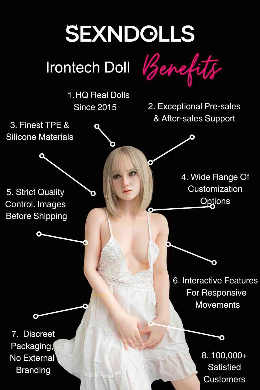 Lina Luxury Petite France Sex Doll 163cm (A-Cup) - Irontech Doll Sex 'n Dolls Lina Luxury Petite France Sex Doll 163cm (A-Cup) - Irontech Doll Sex 'n Dolls