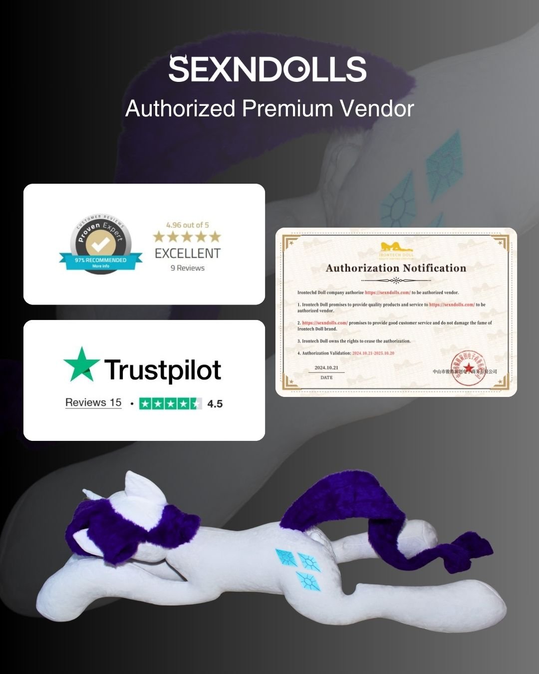 Rarity Female Unicorn MLP Pony Sex Toy 130cm  Sex 'n Dolls